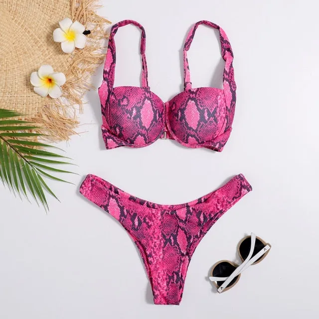 RUUHEE Bikini Swimwear Women Swimsuit 2021 Leopard Brazilian Bikini Set Push Up Bathing Suit Female Summer Beach Wear Biquini