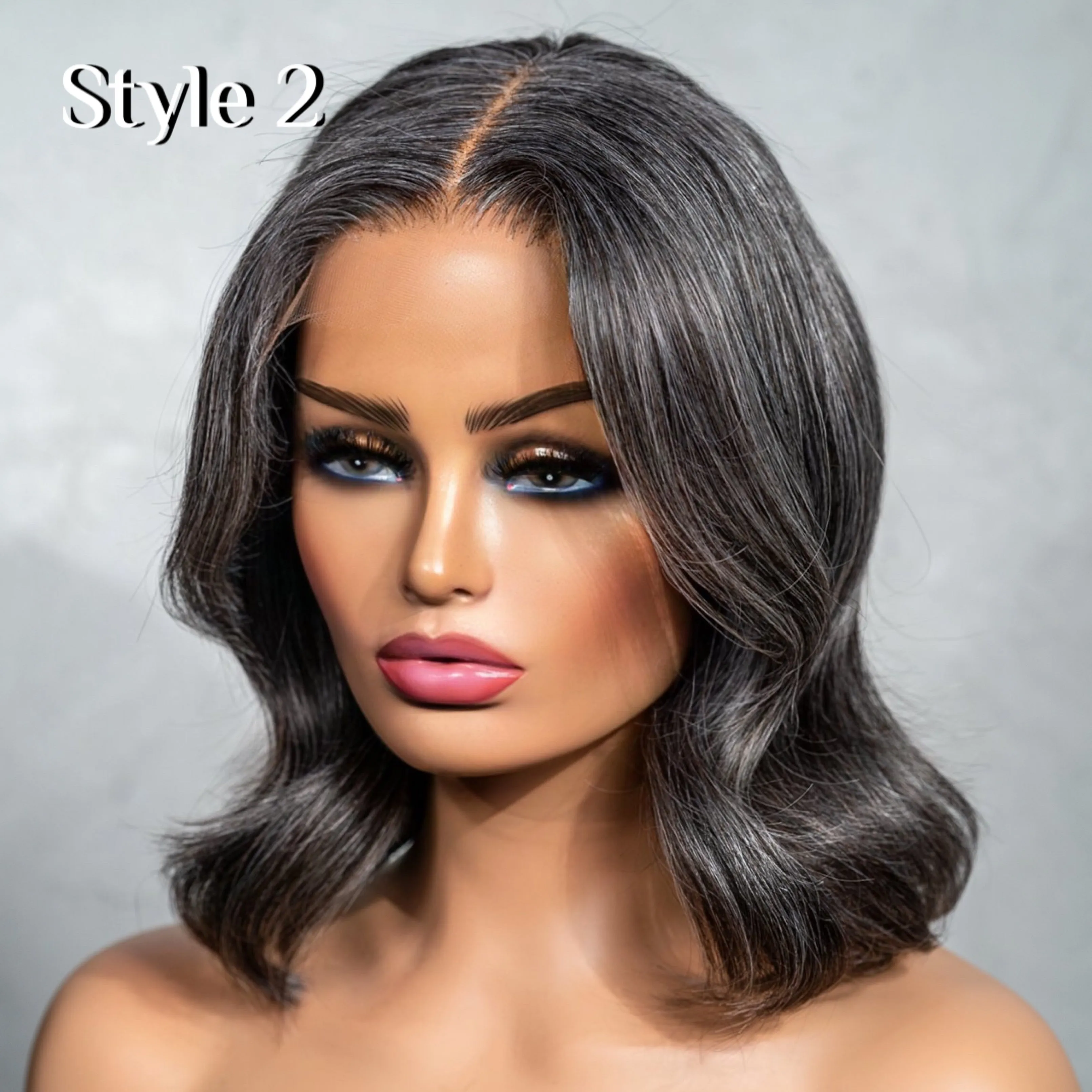 Salt & Pepper - 14" Glueless 5x5 Closure Wig