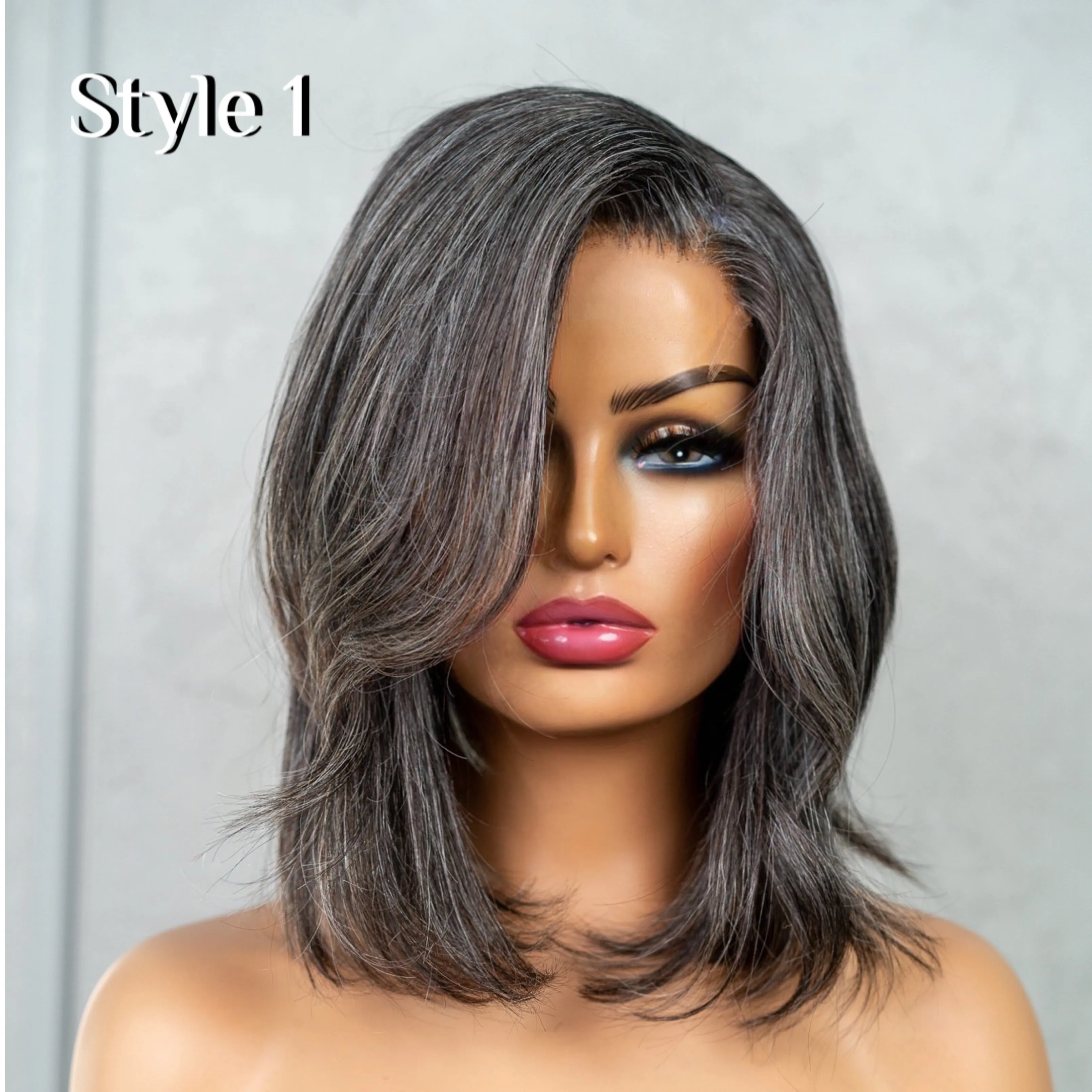 Salt & Pepper - 14" Glueless 5x5 Closure Wig