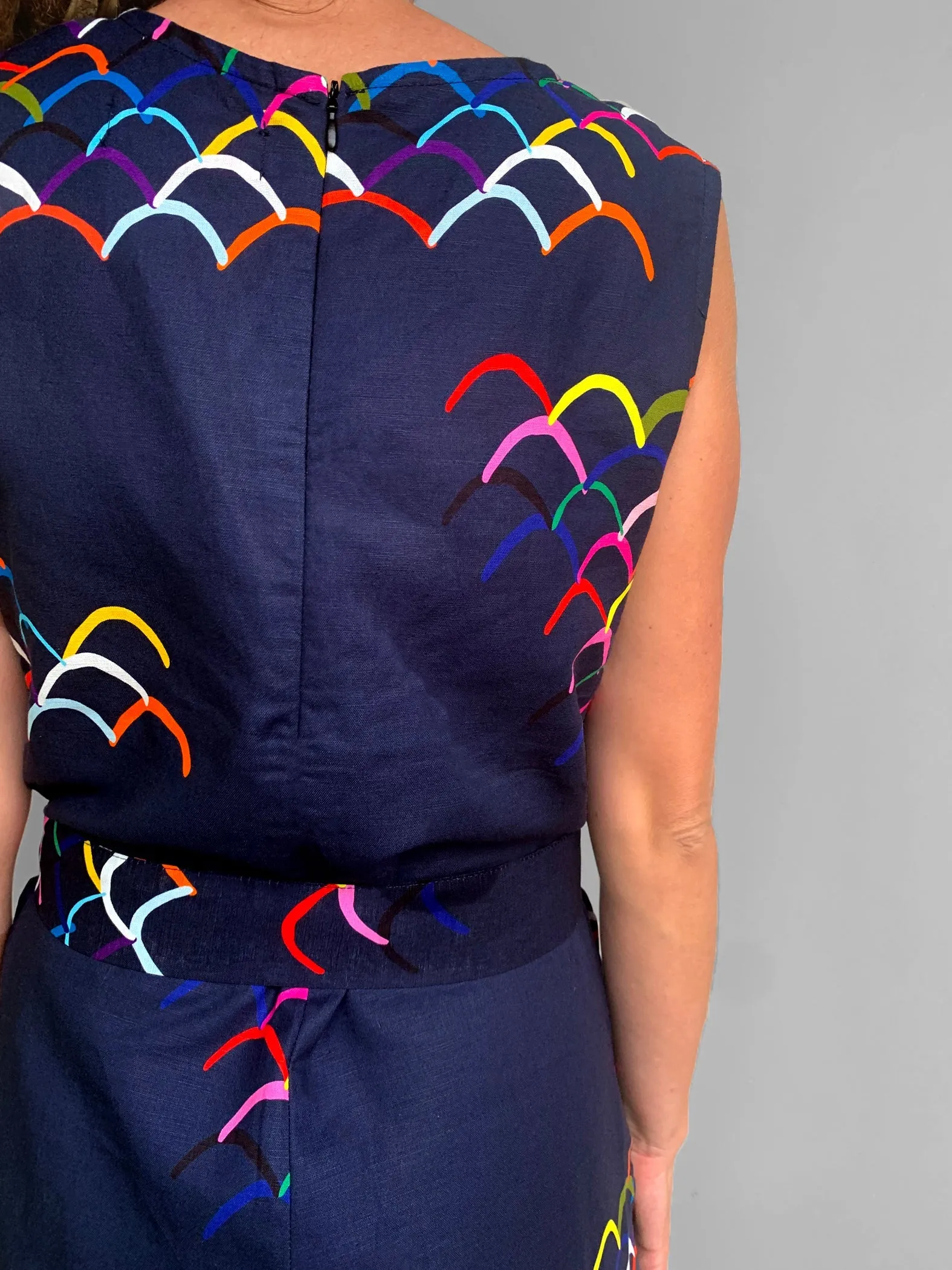 (SAMPLES) Doops Love 100% linen cotton jumpsuit (navy) with tie