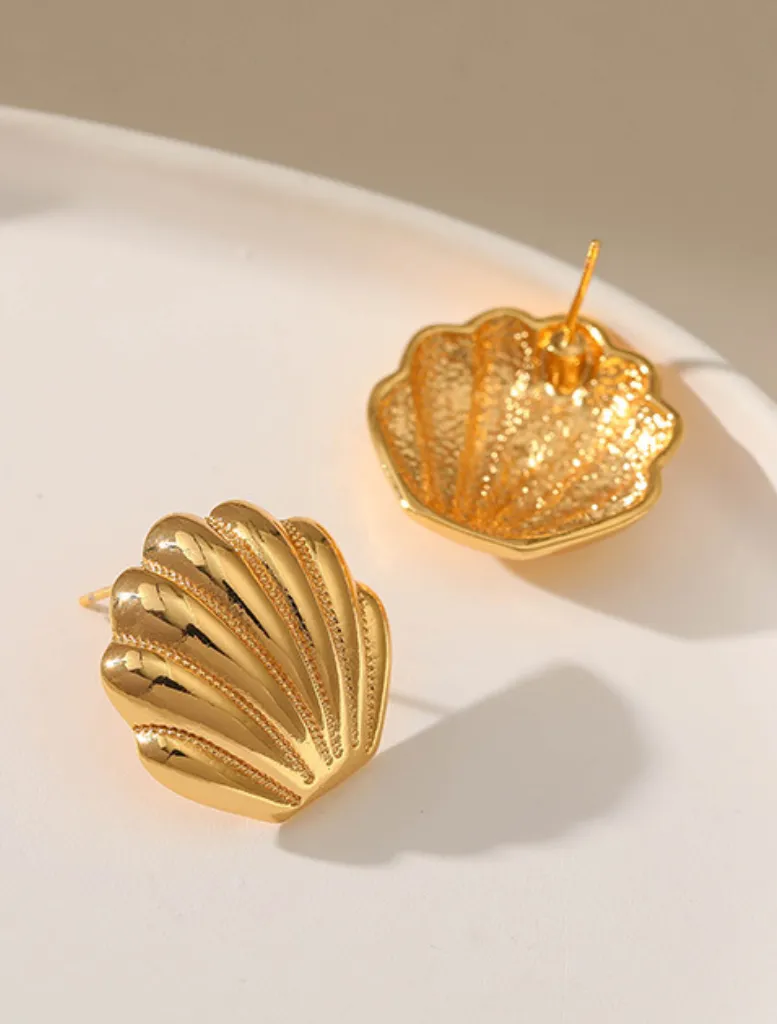 Sancia Shell Earrings - Gold