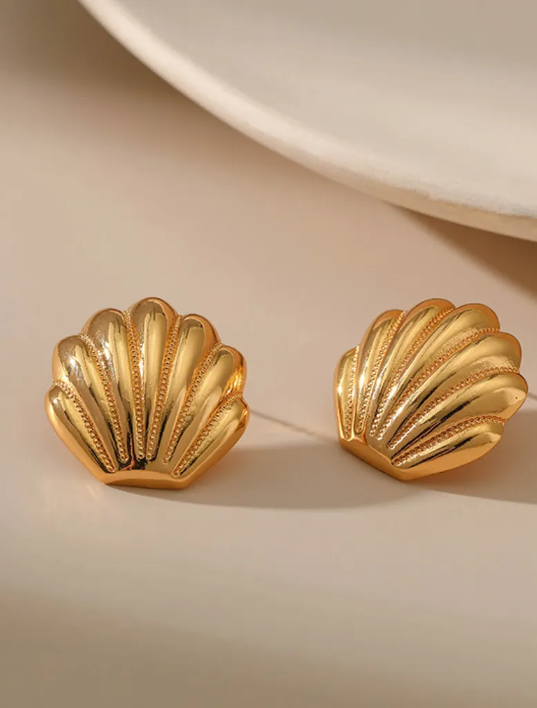 Sancia Shell Earrings - Gold