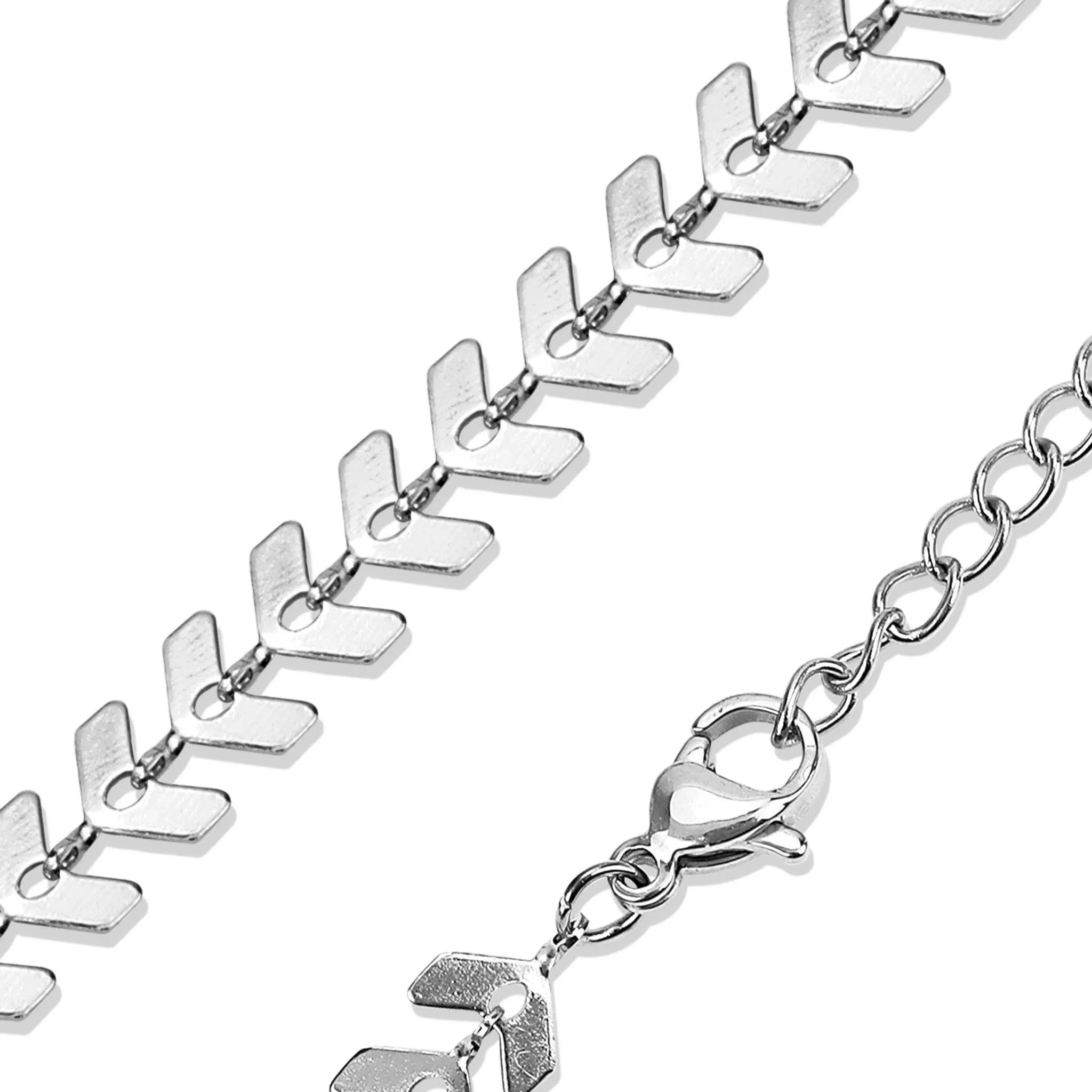Savannah 18K Gold PVD and Stainless Steel PVD Chevron Chain Necklace