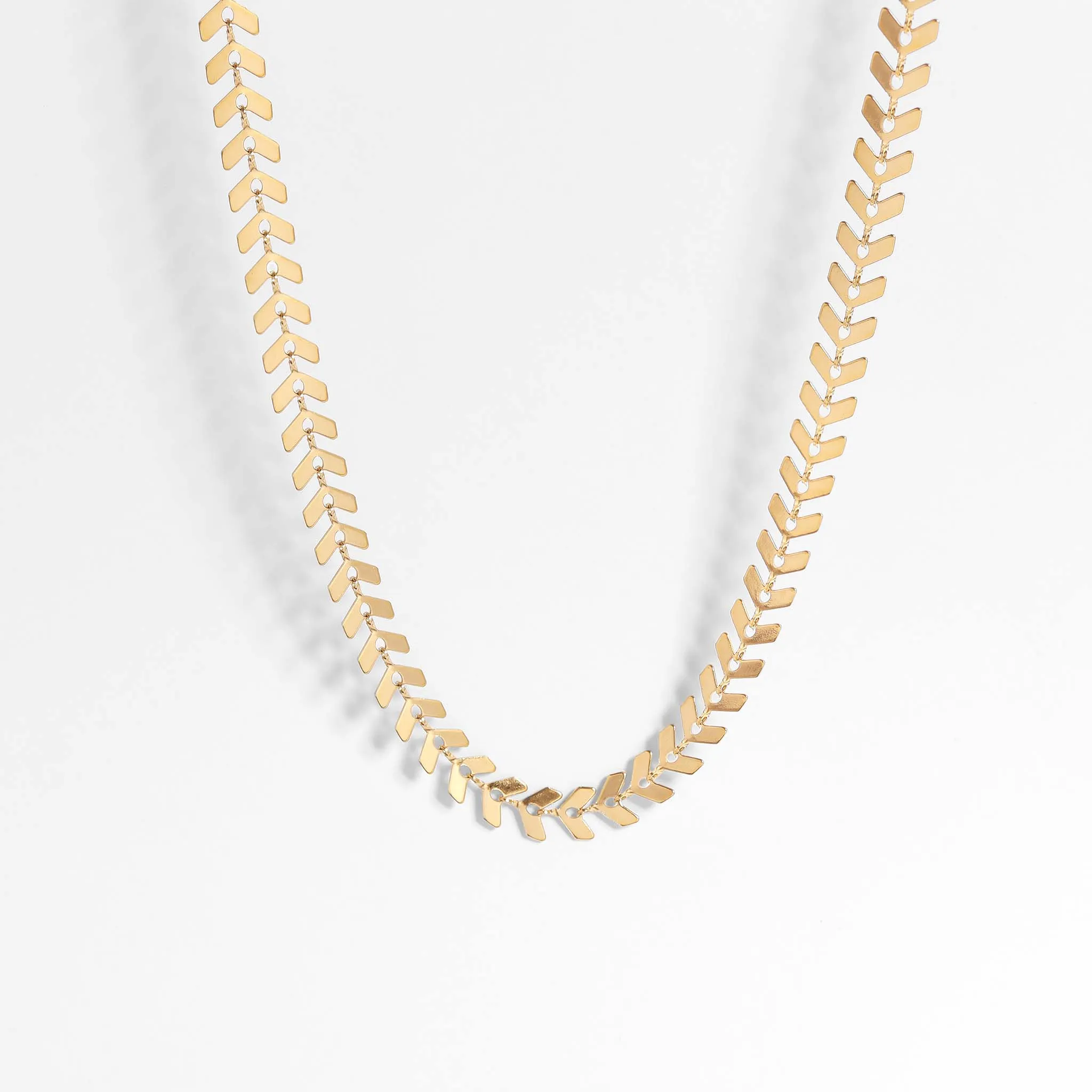 Savannah 18K Gold PVD and Stainless Steel PVD Chevron Chain Necklace