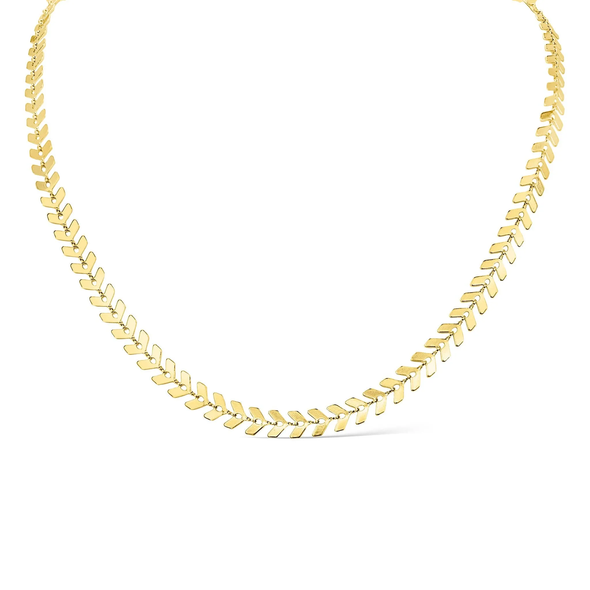 Savannah 18K Gold PVD and Stainless Steel PVD Chevron Chain Necklace