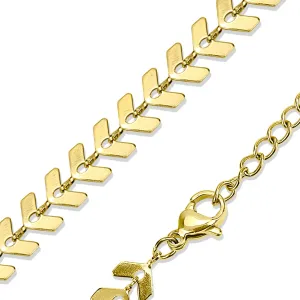 Savannah 18K Gold PVD and Stainless Steel PVD Chevron Chain Necklace