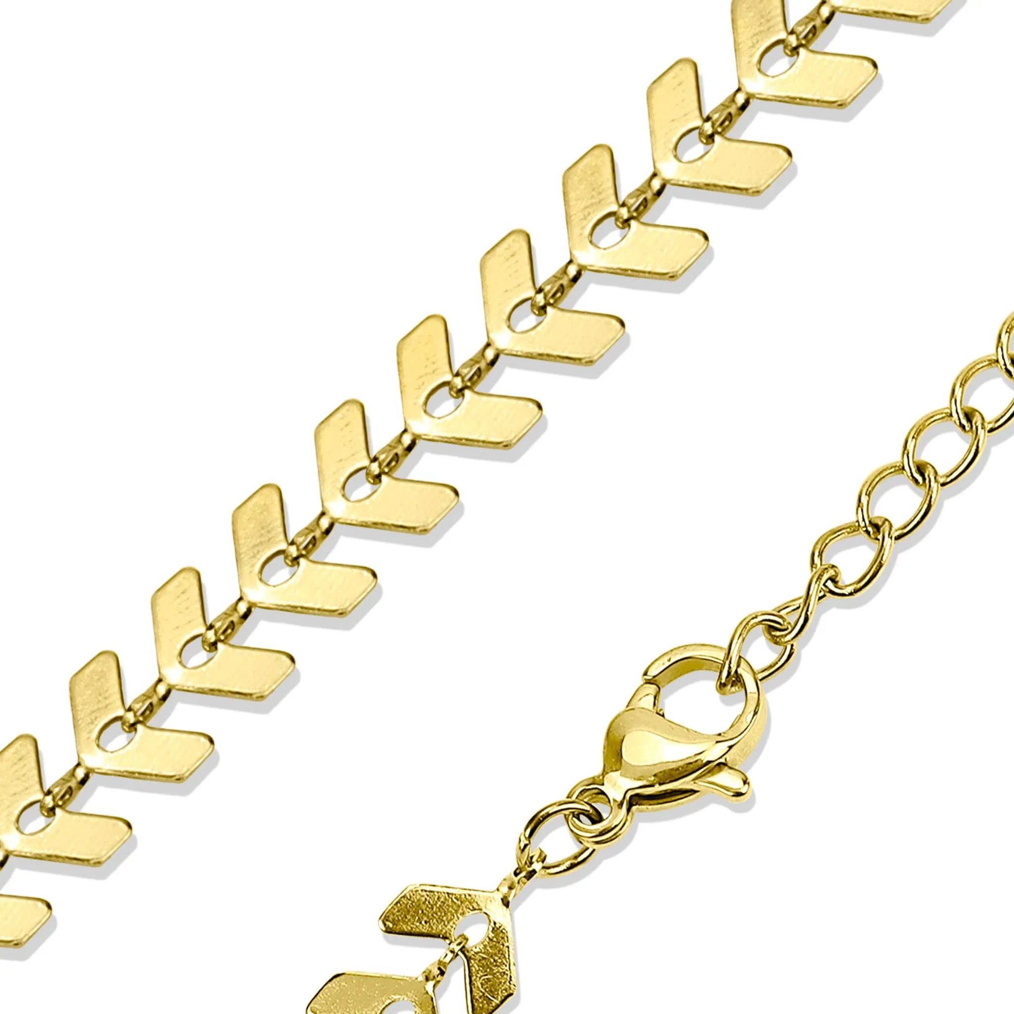 Savannah 18K Gold PVD and Stainless Steel PVD Chevron Chain Necklace