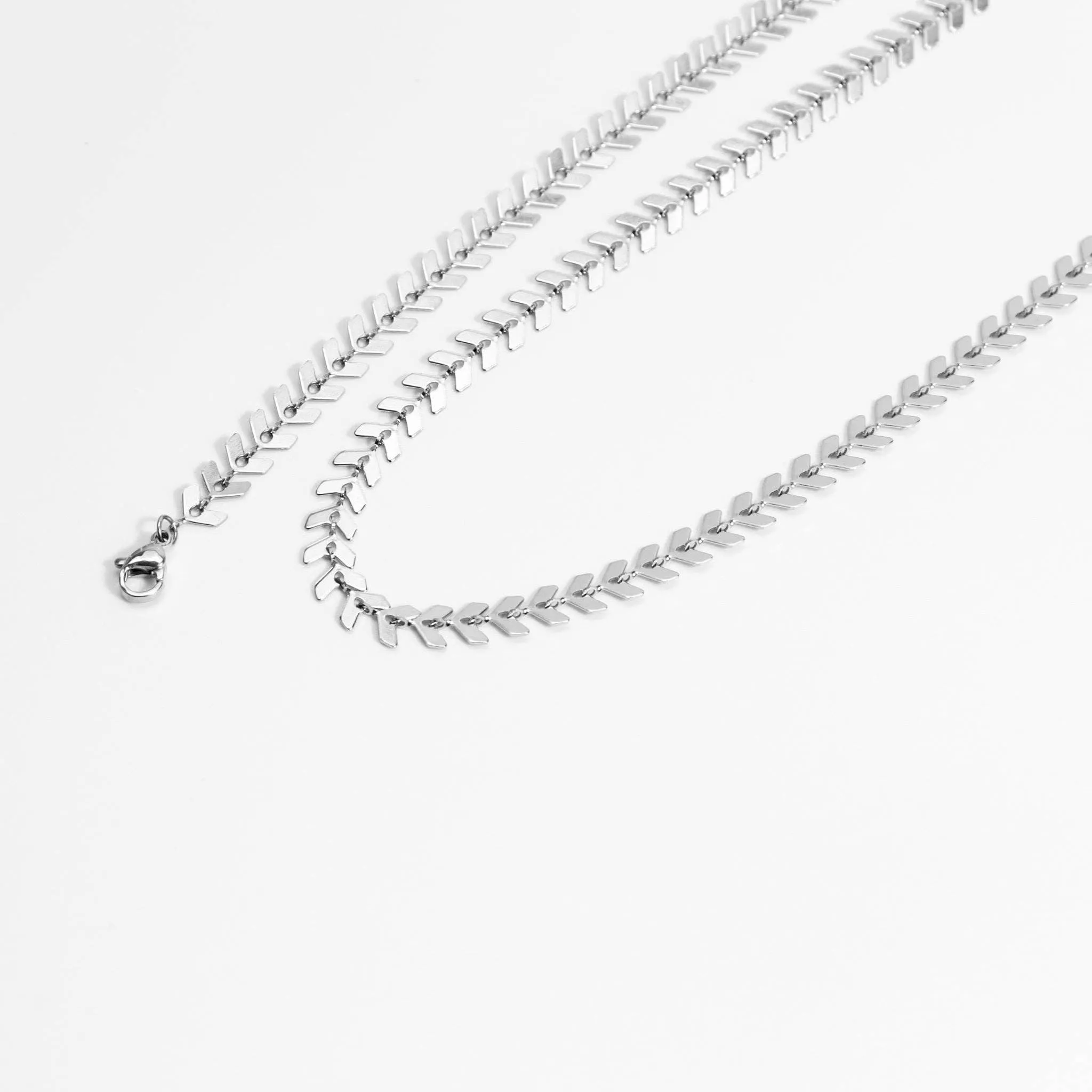 Savannah 18K Gold PVD and Stainless Steel PVD Chevron Chain Necklace