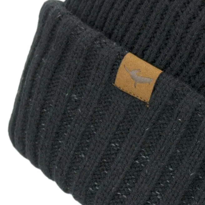 Sealskinz Waterproof Roll Cuff Beanie Hat - Black