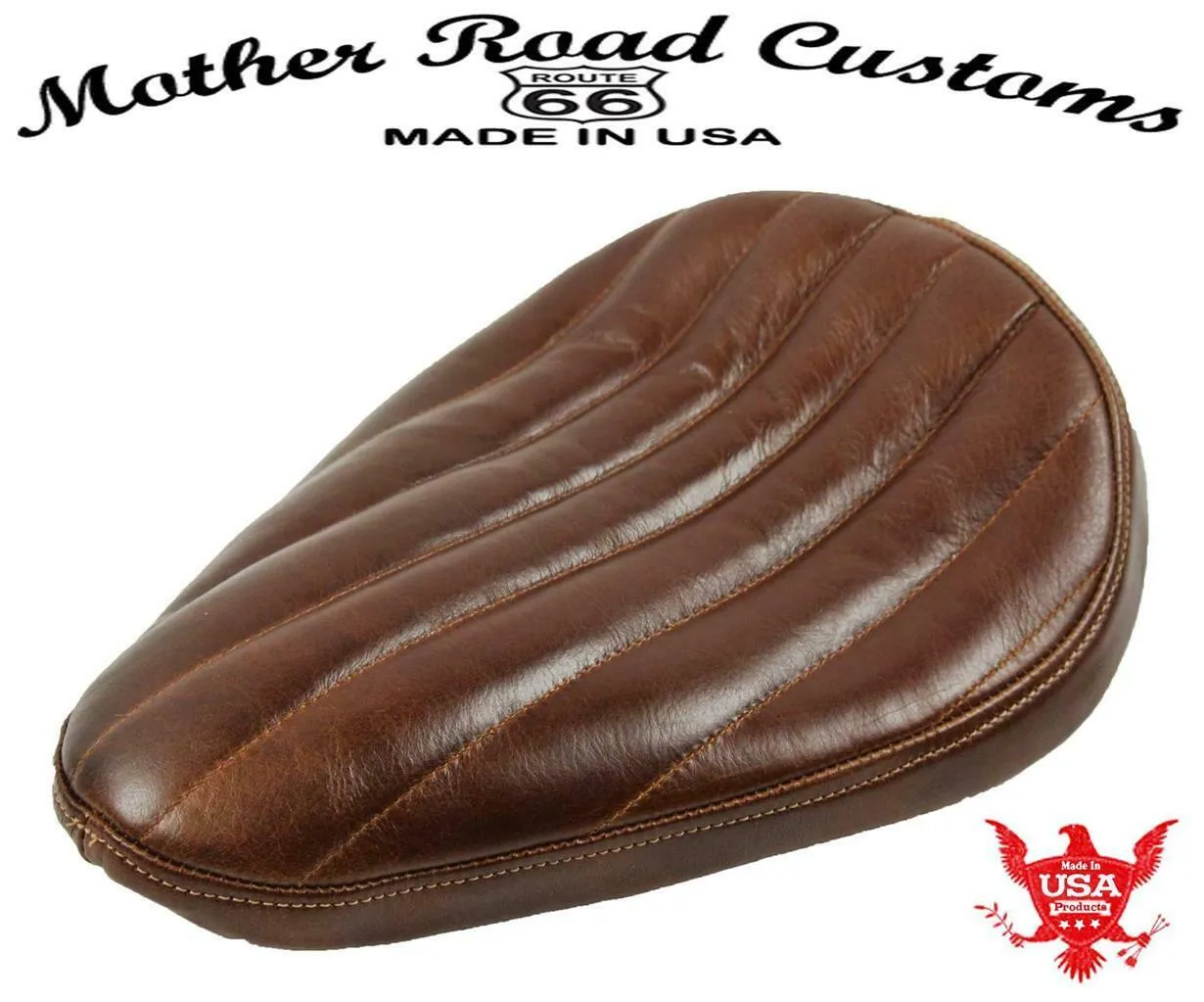 Seat Chopper Harley Sportster Bobber Bates Style Vintage Dist Tuck Roll Brown