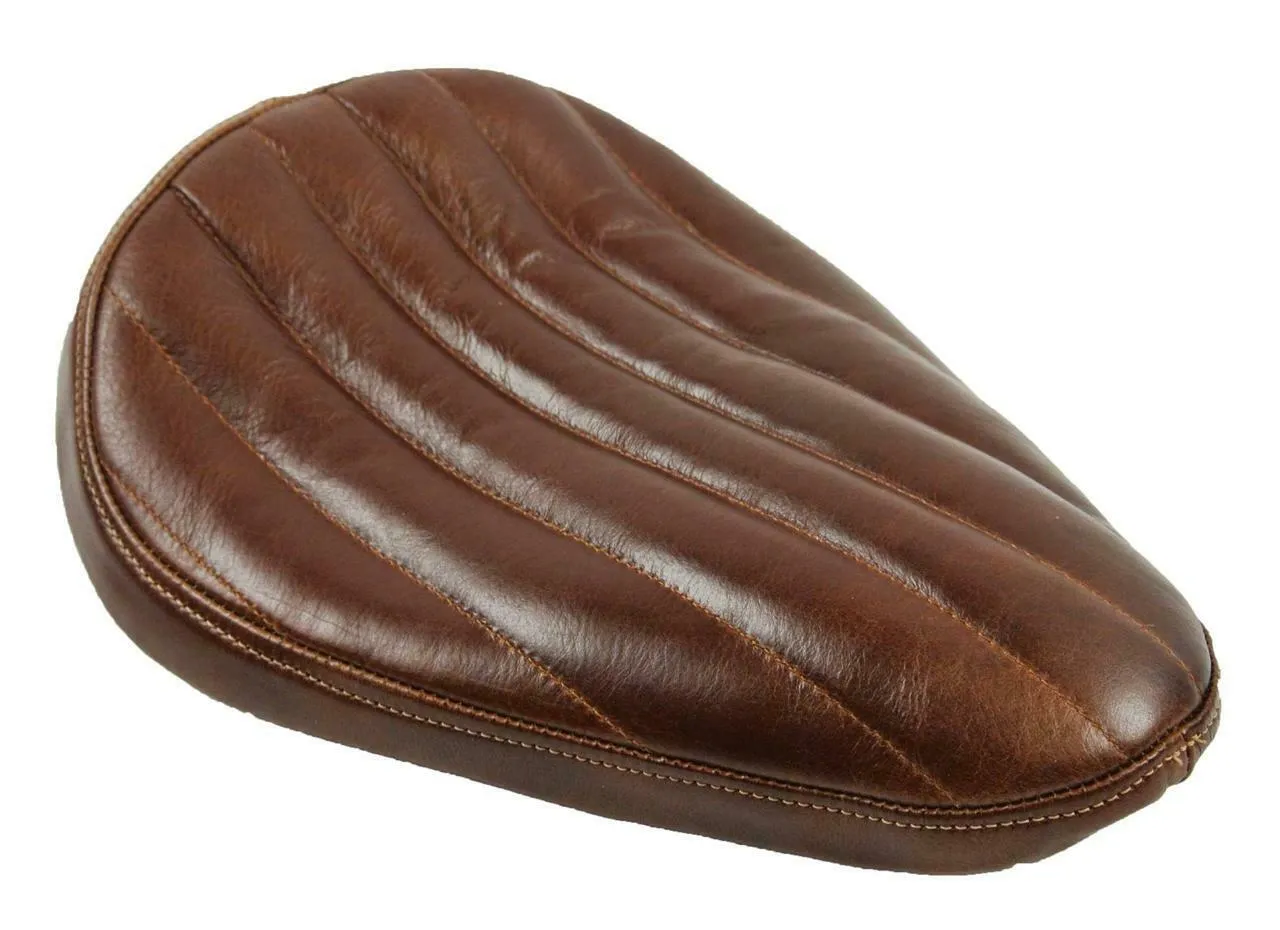 Seat Chopper Harley Sportster Bobber Bates Style Vintage Dist Tuck Roll Brown