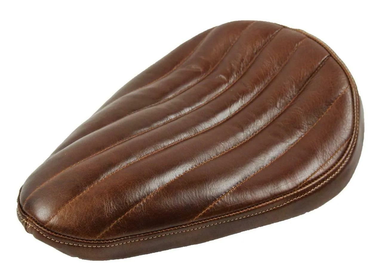 Seat Chopper Harley Sportster Bobber Bates Style Vintage Dist Tuck Roll Brown