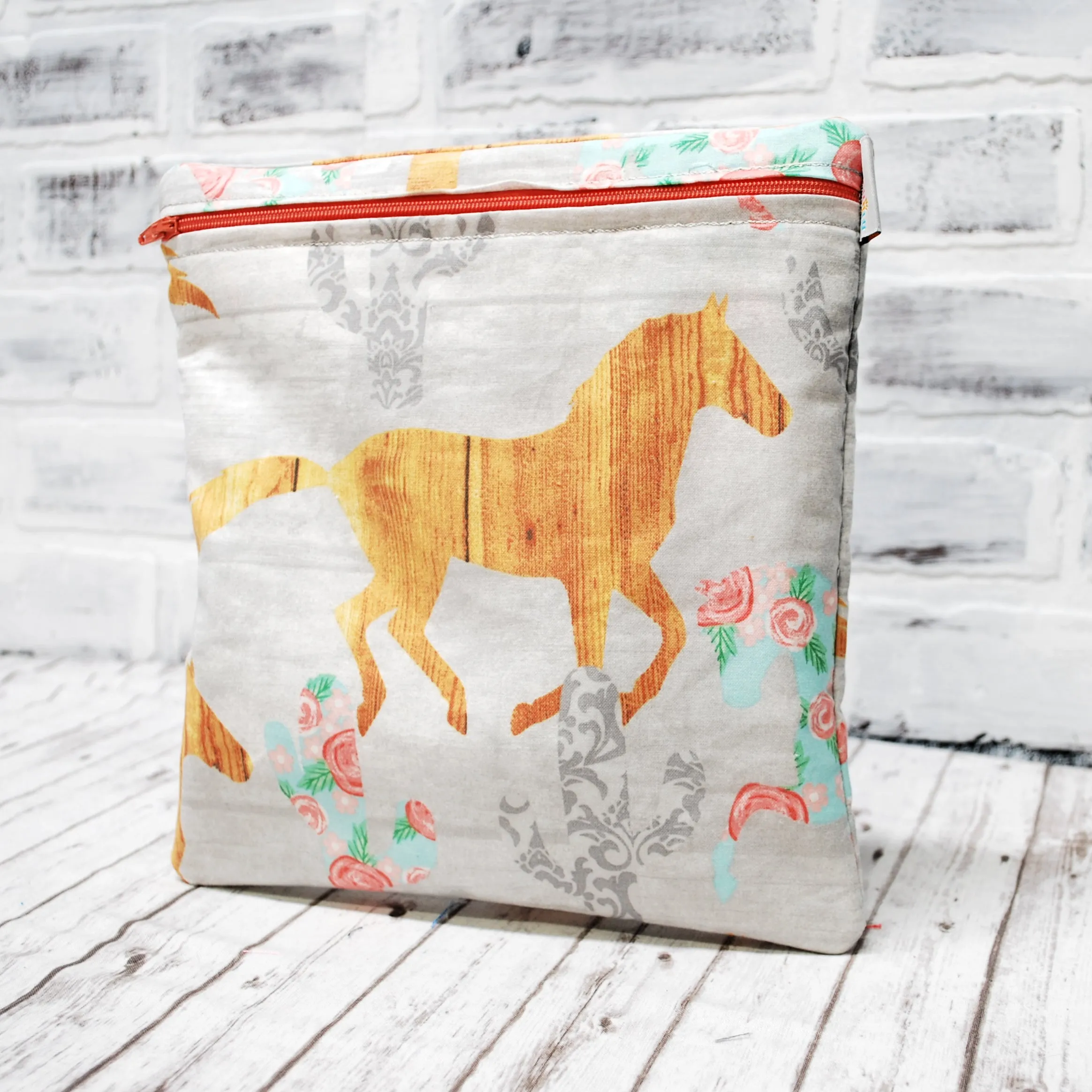 Shabby Chic Horse and Cactus Personalized Reusable Bag