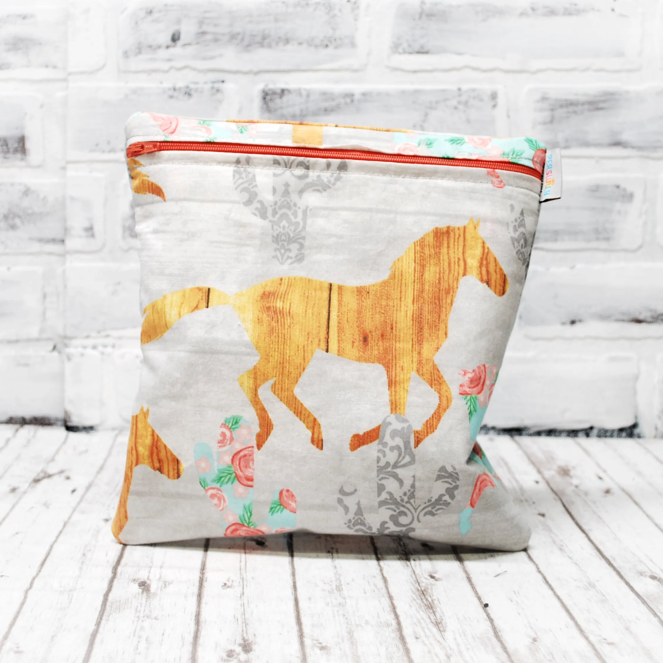 Shabby Chic Horse and Cactus Personalized Reusable Bag