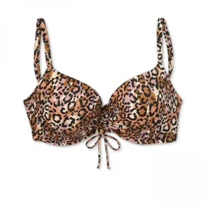 Shade & Shore Women's Lightly Lined Tie Front Bikini Top