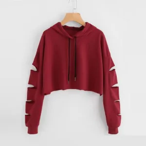 Shredded Crop Hoodie