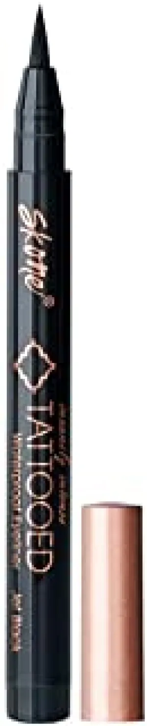 Skone Cosmetics| Insanely Intense Tattooed Eyeliner| Felt Tip Applicator| Waterproof| Smudge proof| Sweat Proof| Long Lasting| Liquid Liner Makeup Marker| No Smear Fine Point Lining Tool - Jet Black