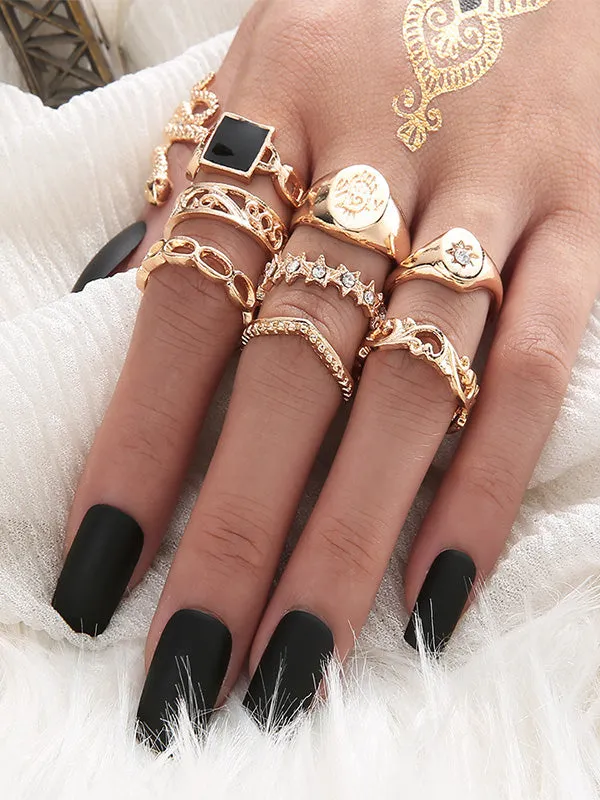 Snake Geometric Decor Ring Set