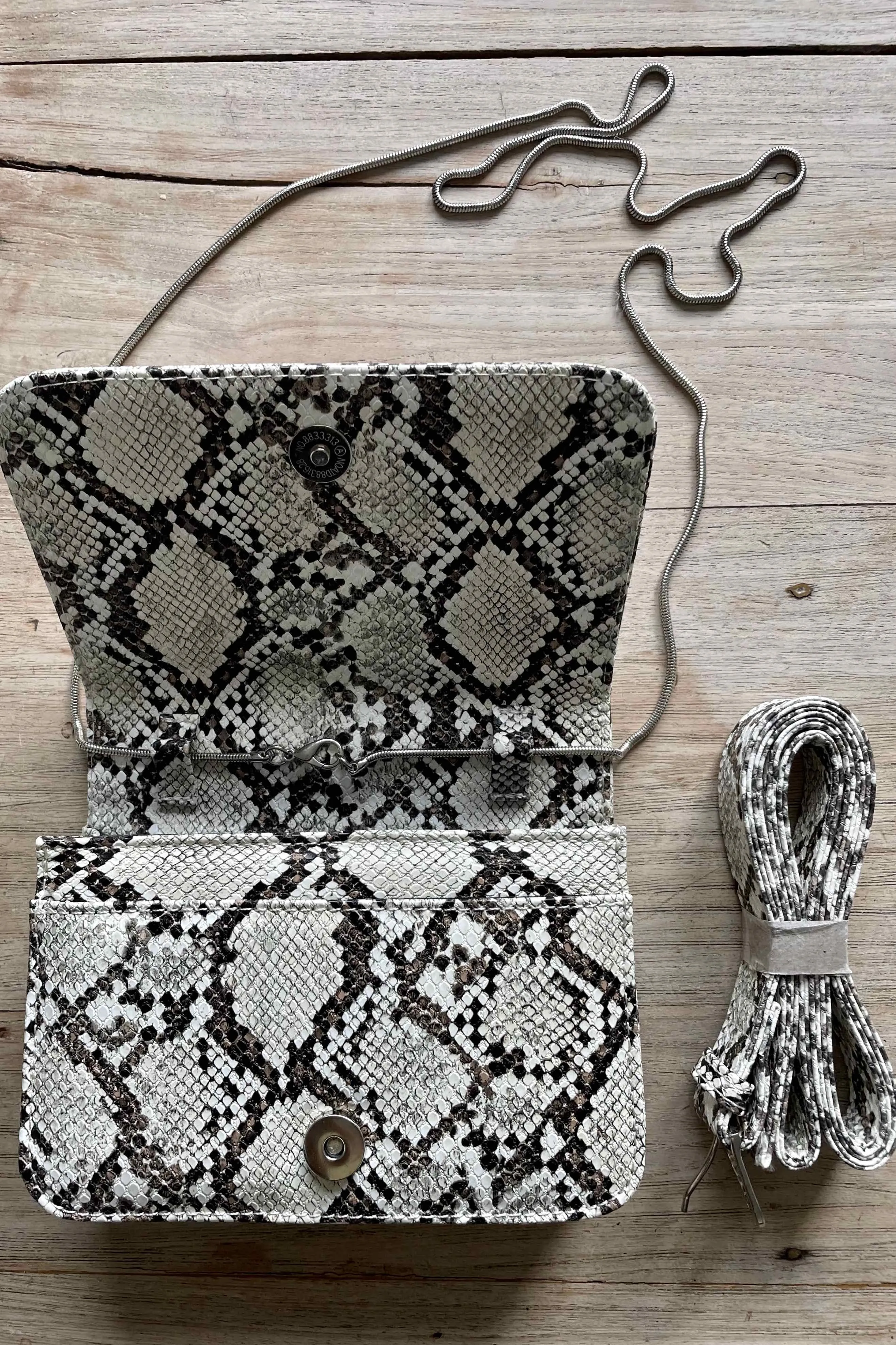 Snake Skin Bag - Black/White