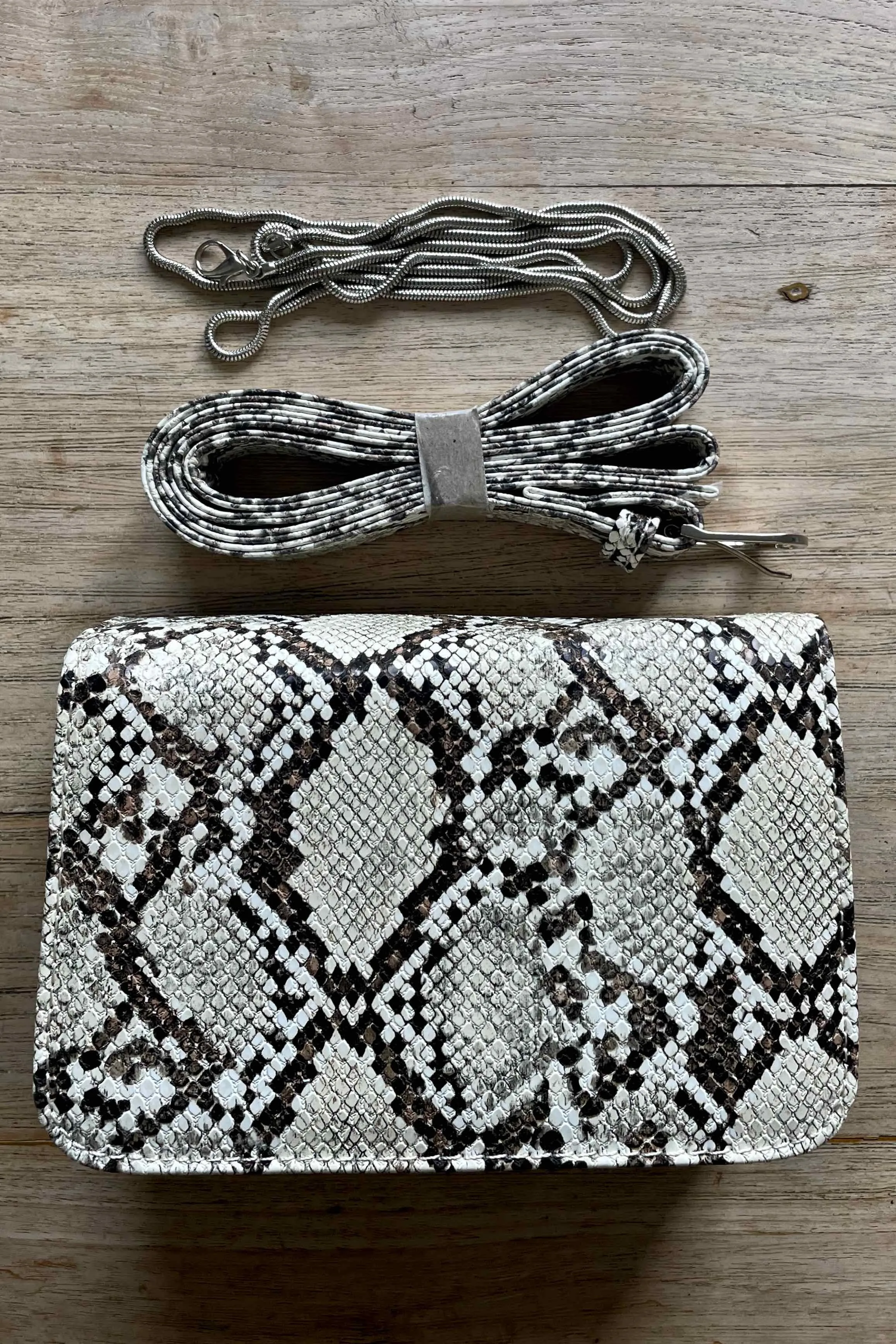Snake Skin Bag - Black/White