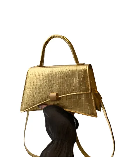 Solid Color PU Leather Handbag