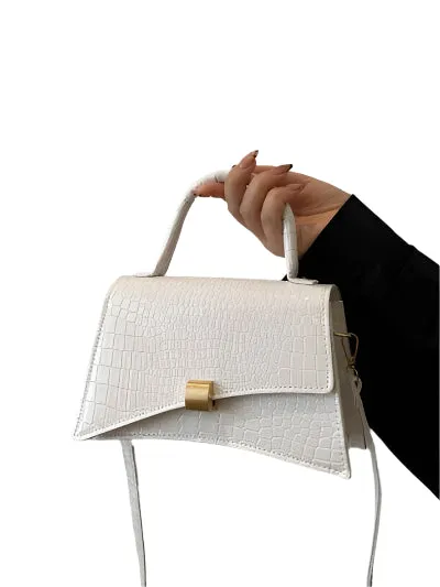 Solid Color PU Leather Handbag