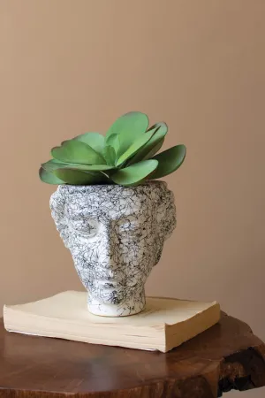 Splatter Paint Ceramic Face Vase