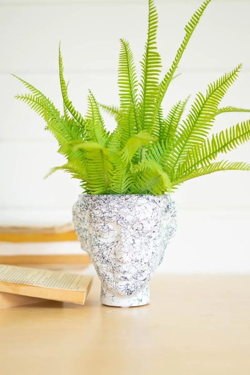 Splatter Paint Ceramic Face Vase