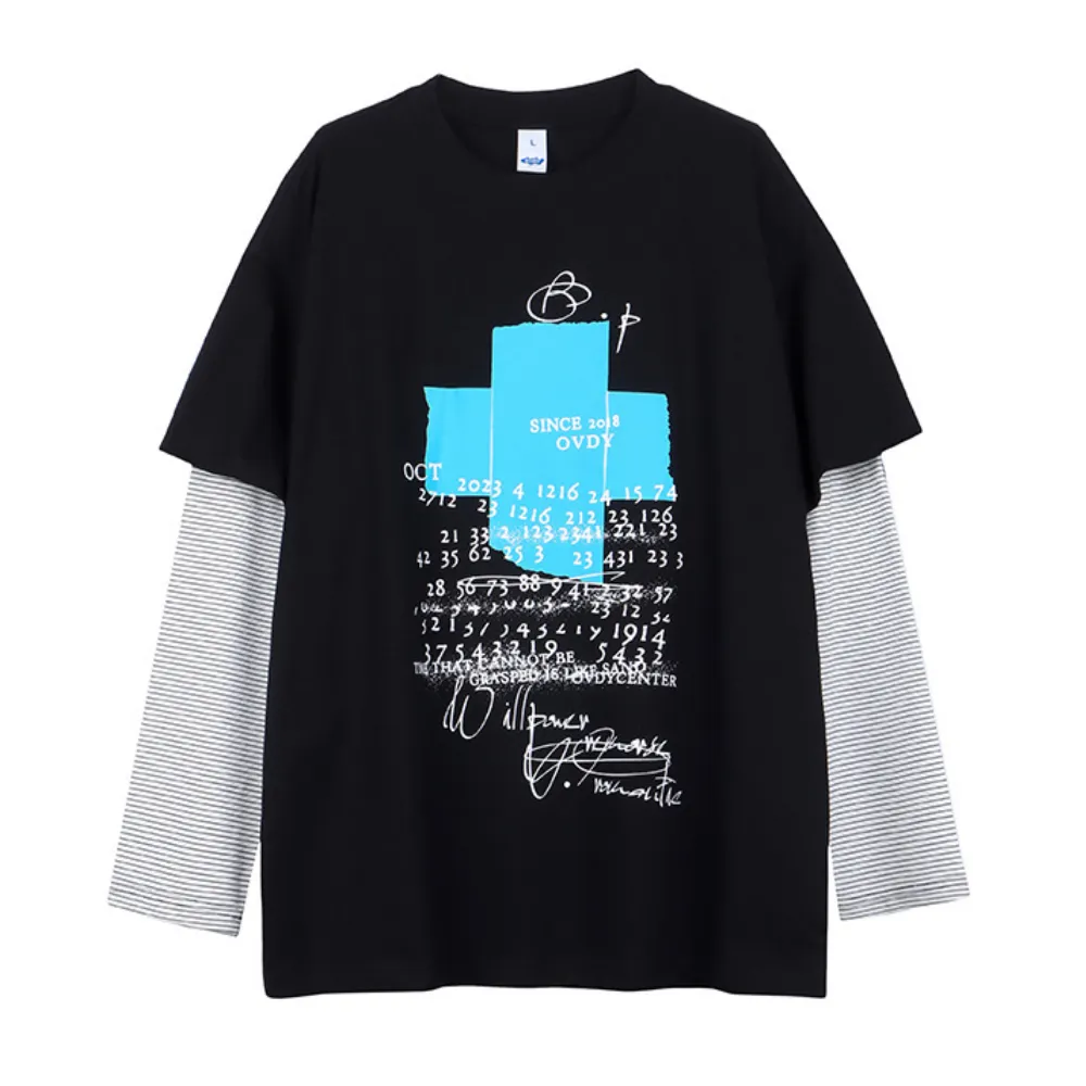 Spliced Pattern Stripe Sweatshirt