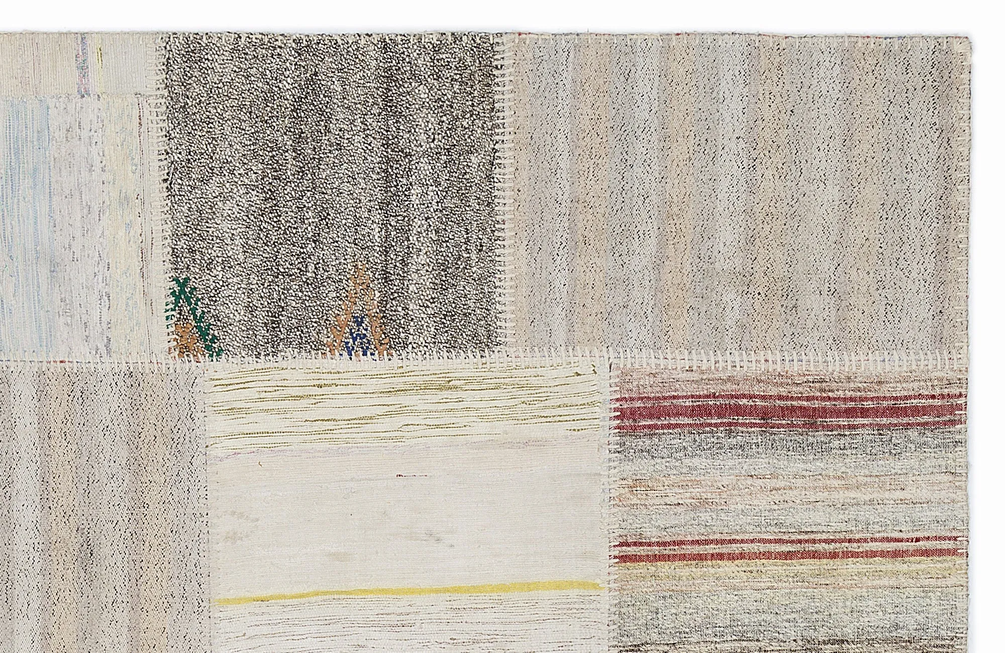 Stipred Over Dyed Rug | Patchwork Rug | Turkish Rug | Hand Weaving Rug  | Bedroom Rug | Wool Rug | Vintage Rug | Overdyed Rug | Striped Rug | Naturel Rug | Beige Rug | Boho Rug | 5'3'' x 7'7'' ft 160 x 230 cm