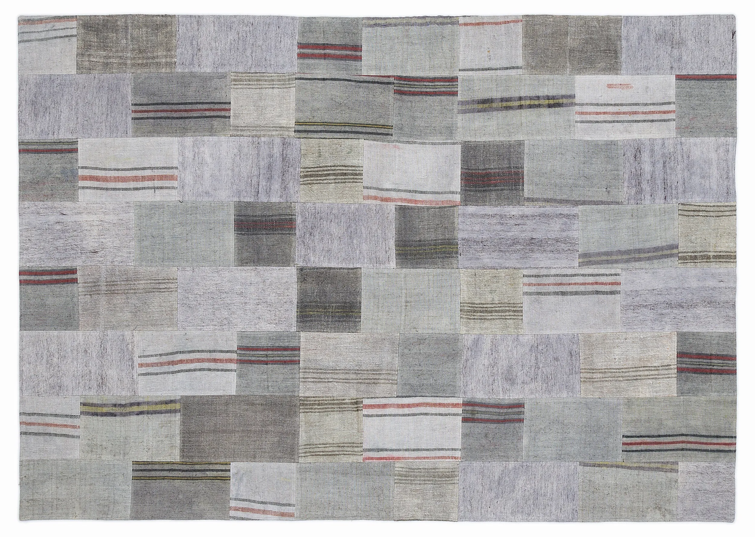 Striped Over Dyed Kilim Patchwork Unique Rug 5'3'' x 7'7'' ft 160 x 230 cm