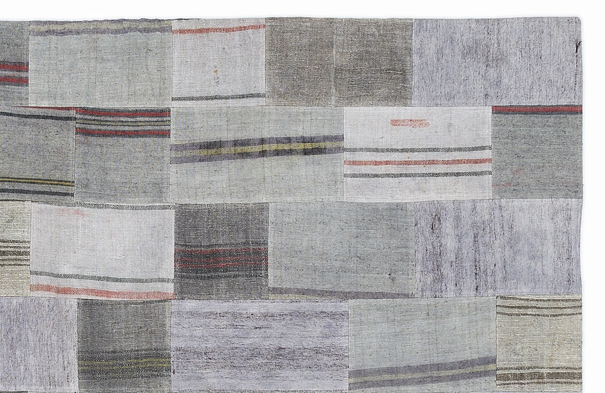 Striped Over Dyed Kilim Patchwork Unique Rug 5'3'' x 7'7'' ft 160 x 230 cm
