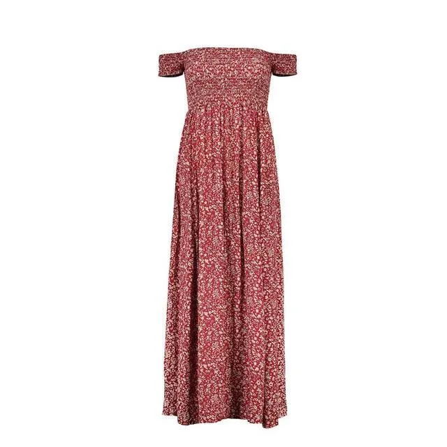 Sweet Floral Off Shoulder  Dress
