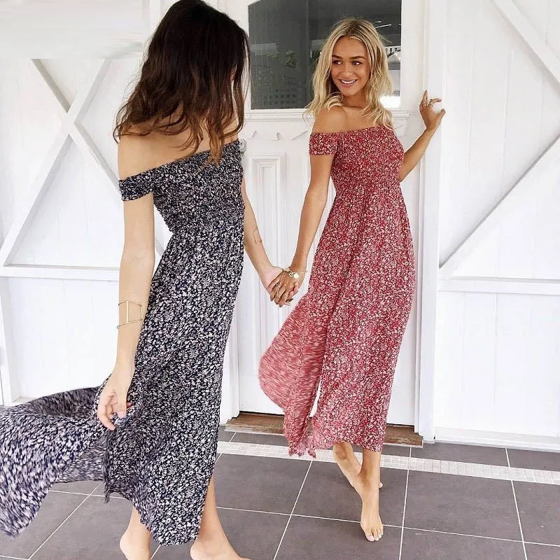 Sweet Floral Off Shoulder  Dress