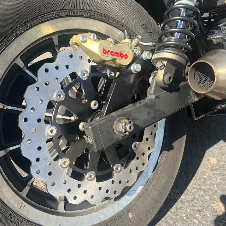 TC Bros. 2008-2017 Harley Dyna Rear Axial Brembo Bracket 12.6in Rotor