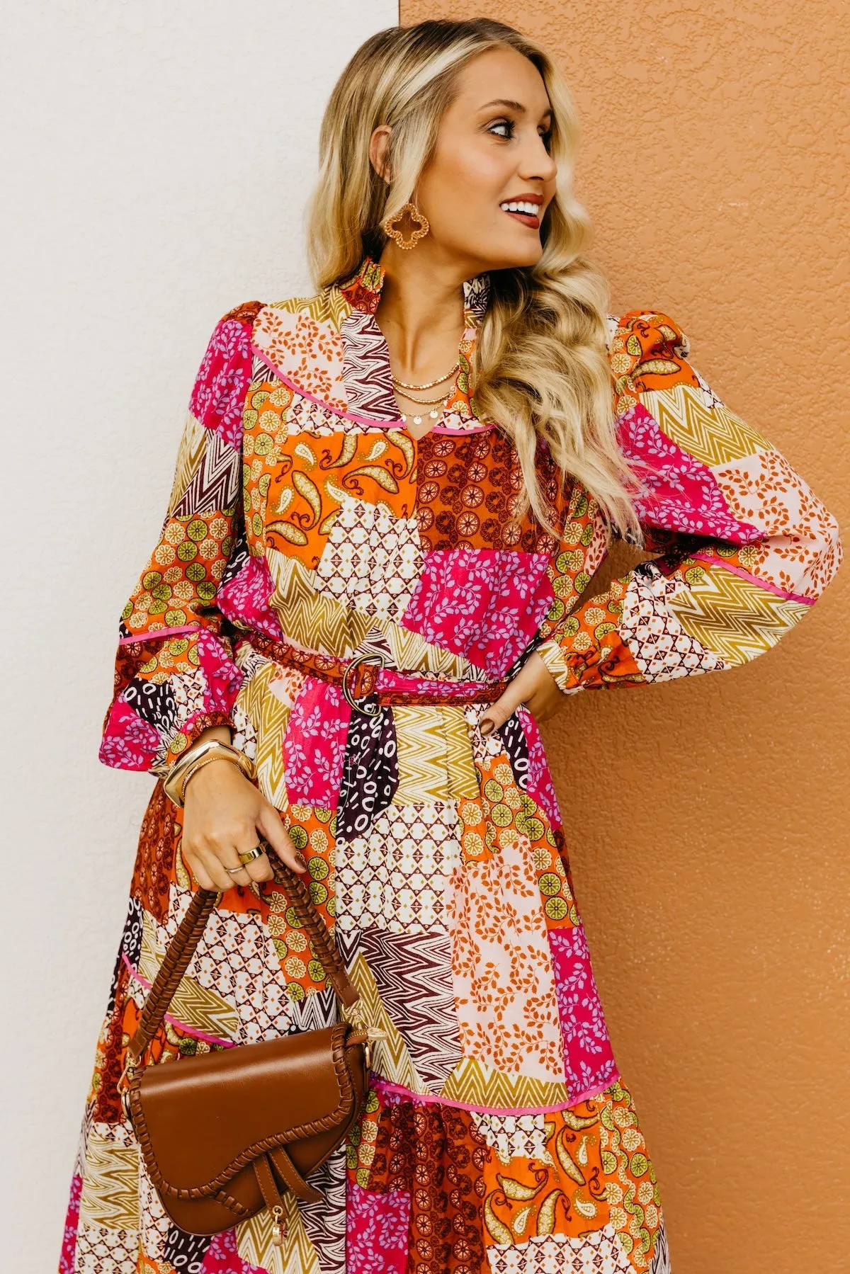 The Dilan Patchwork Midi Dress