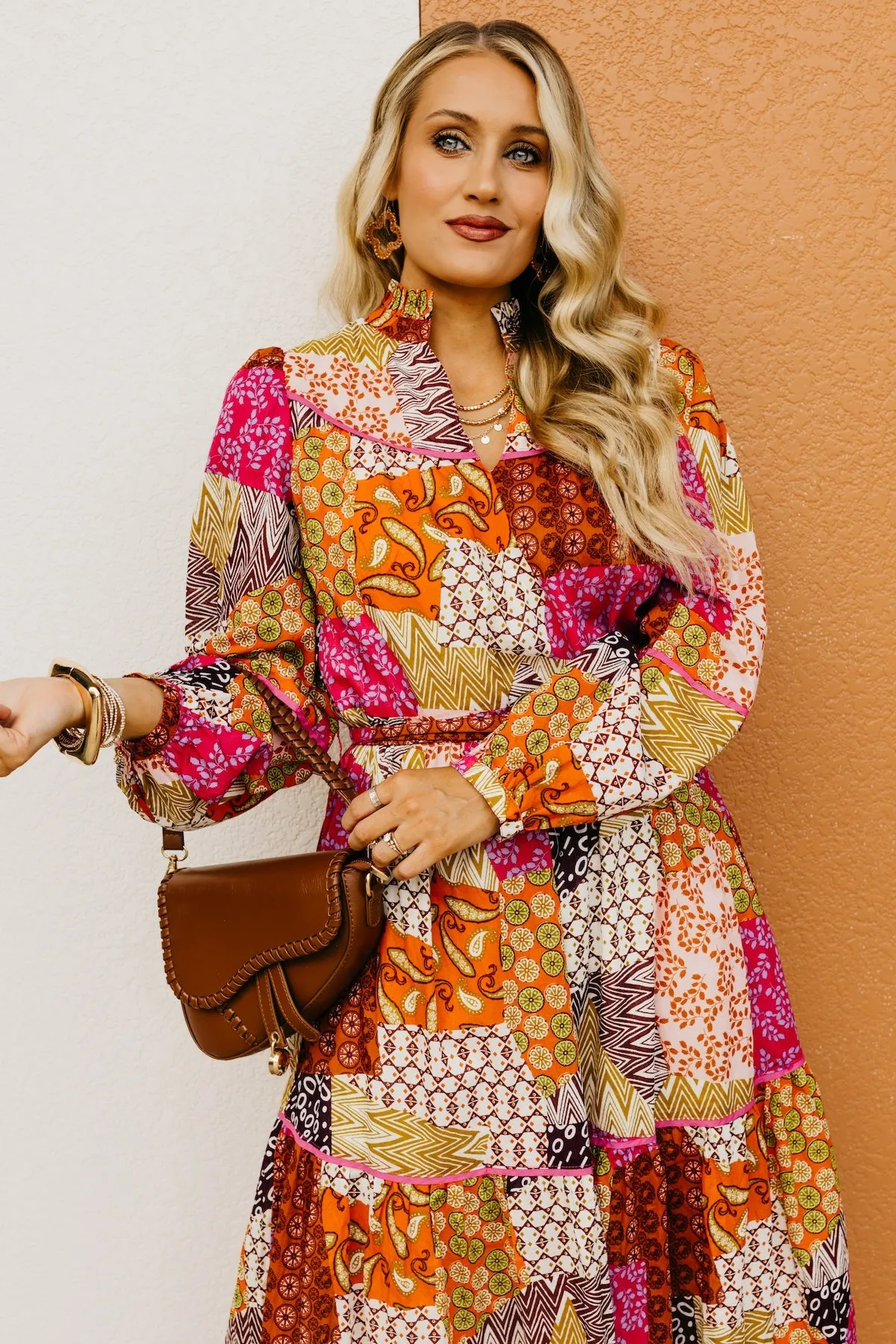 The Dilan Patchwork Midi Dress
