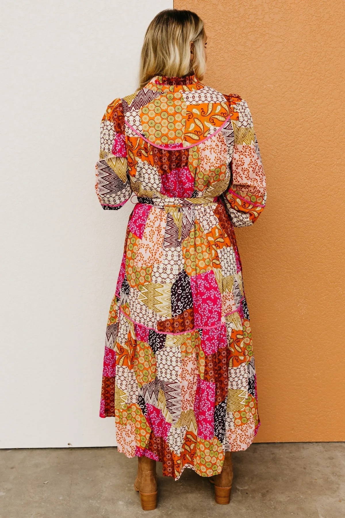 The Dilan Patchwork Midi Dress