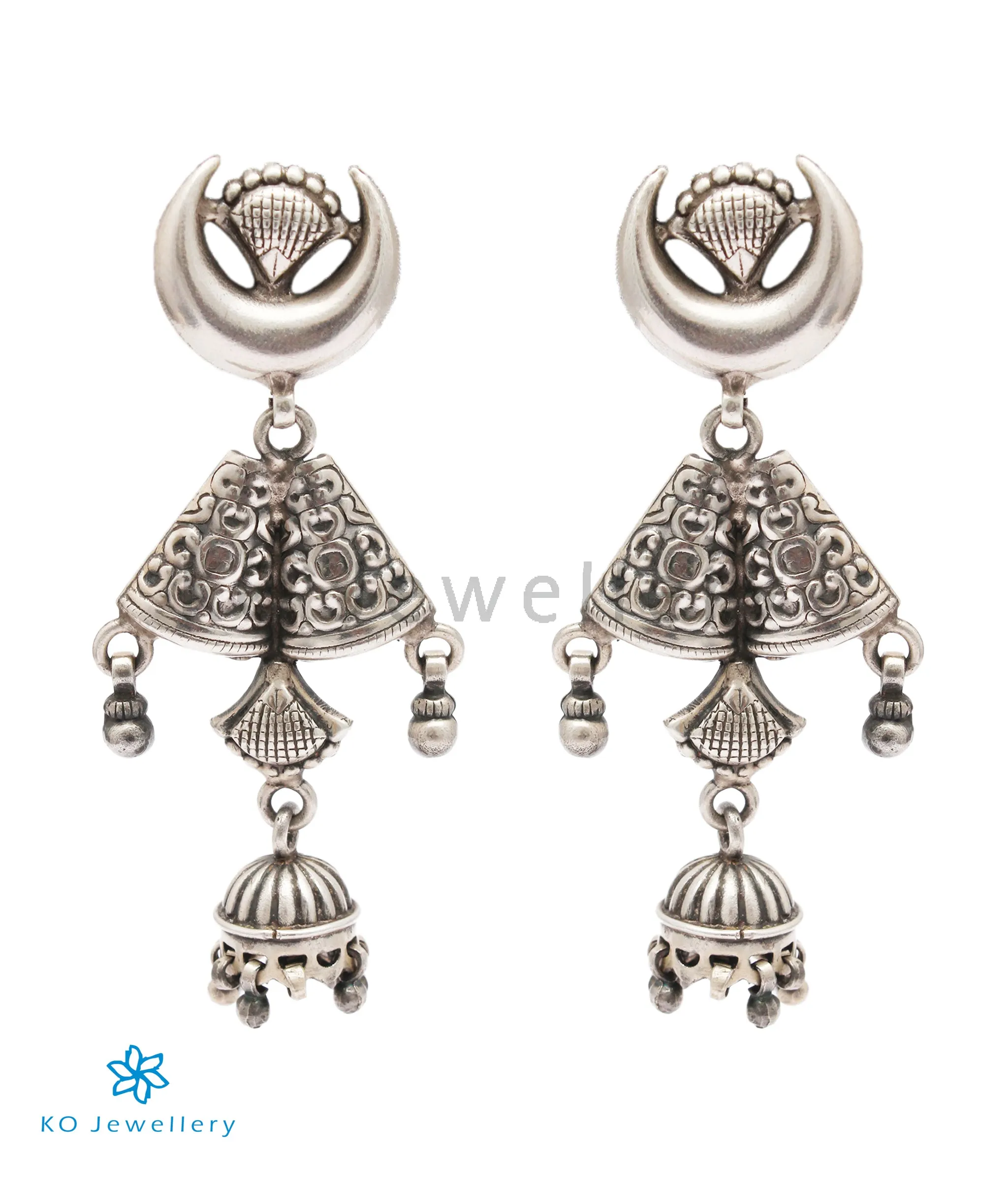The Nainika Silver Jhumka