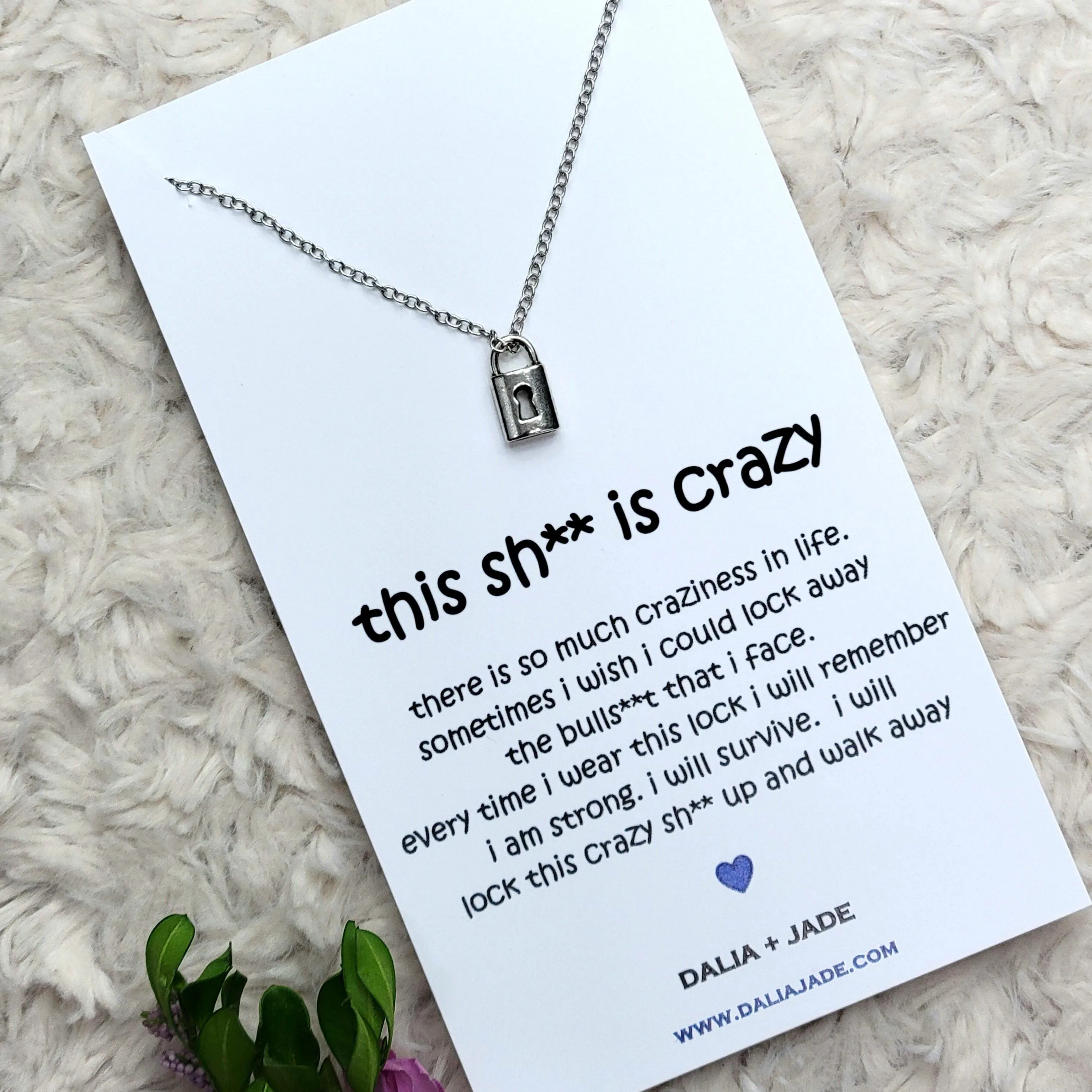 This Sh** is Crazy - Lock Necklace -Hilarious Necklace Gift Idea