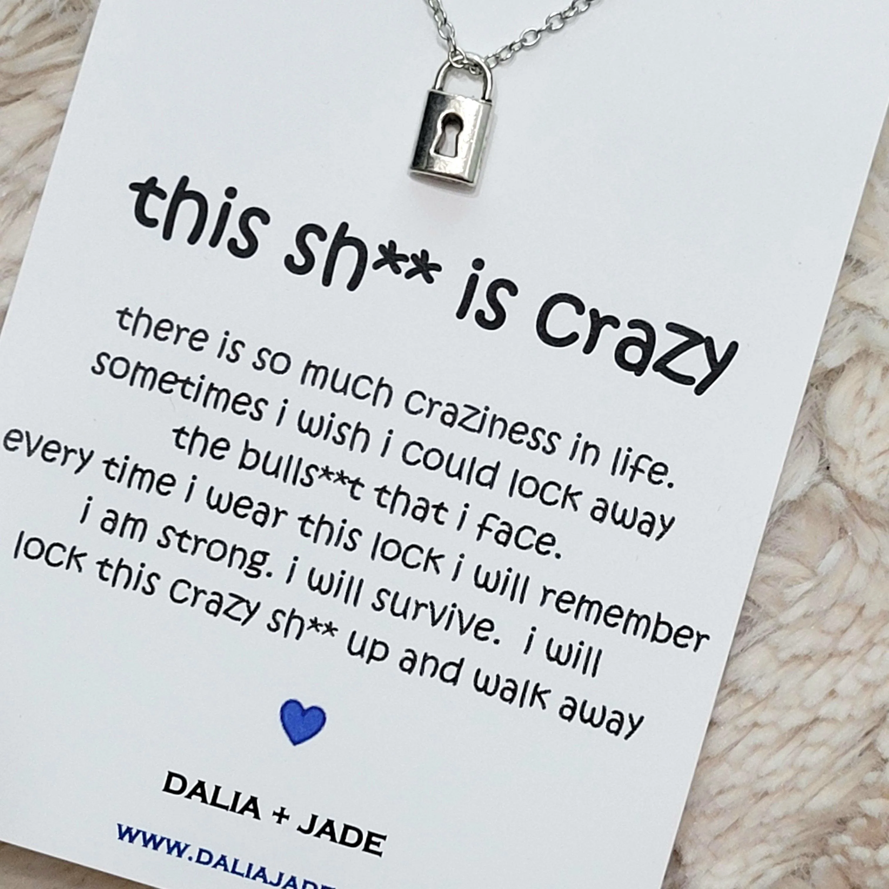 This Sh** is Crazy - Lock Necklace -Hilarious Necklace Gift Idea