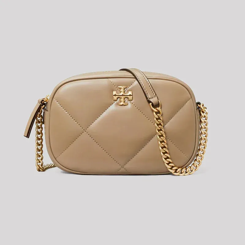TORY BURCH Kira Diamond Quilt Camera Bag Taupe Oak RB-154715