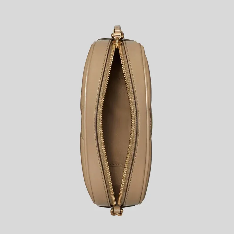 TORY BURCH Kira Diamond Quilt Camera Bag Taupe Oak RB-154715