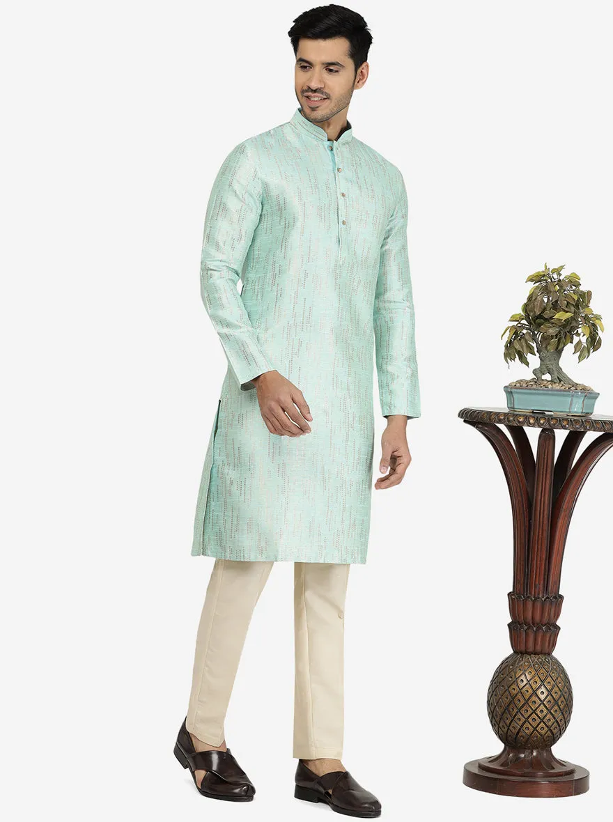 Trendy Royal Blue Self-Textured Kurta | The Kurta Company