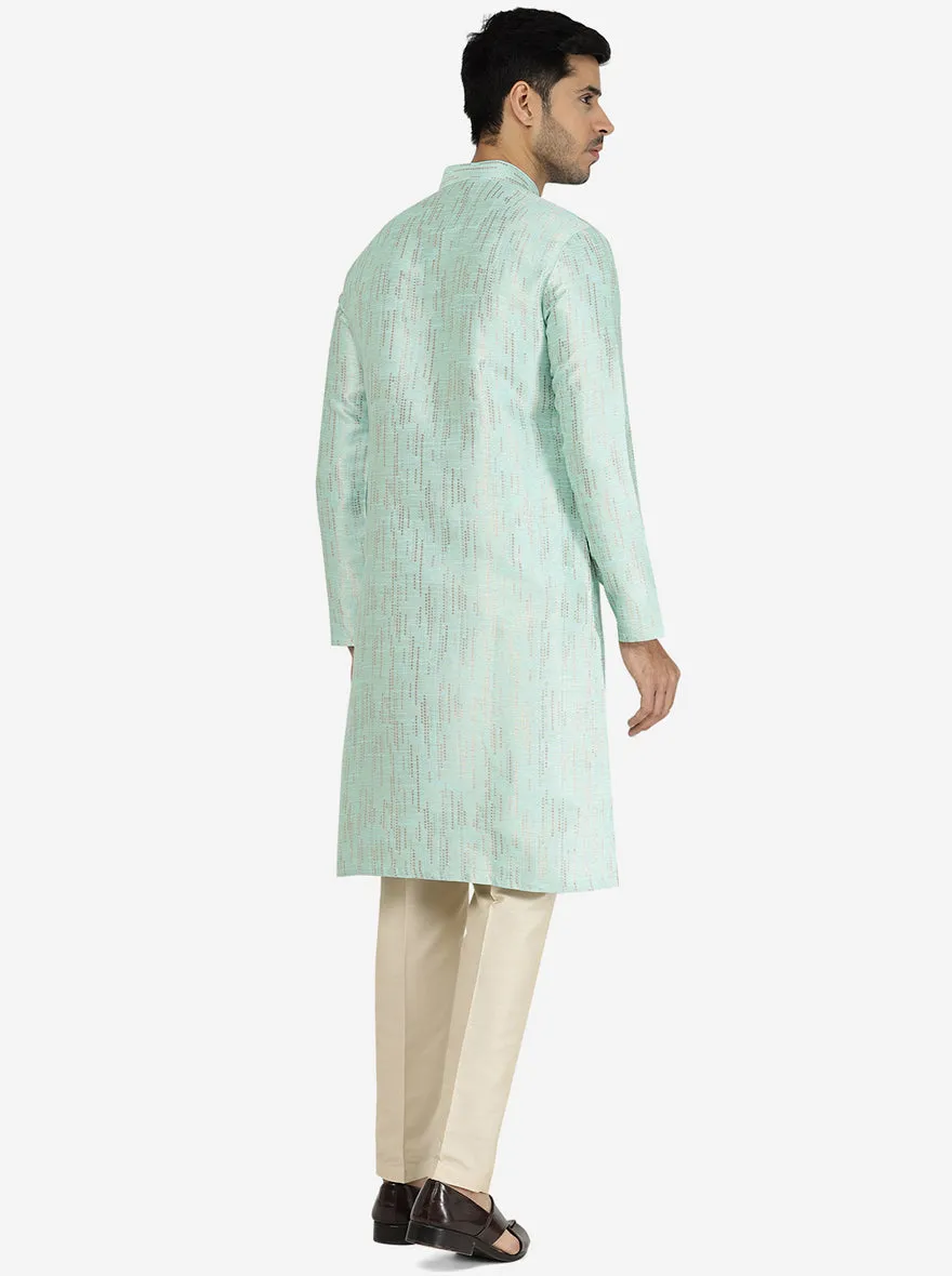 Trendy Royal Blue Self-Textured Kurta | The Kurta Company