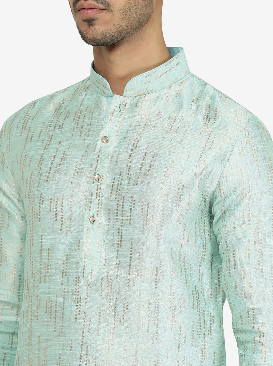 Trendy Royal Blue Self-Textured Kurta | The Kurta Company