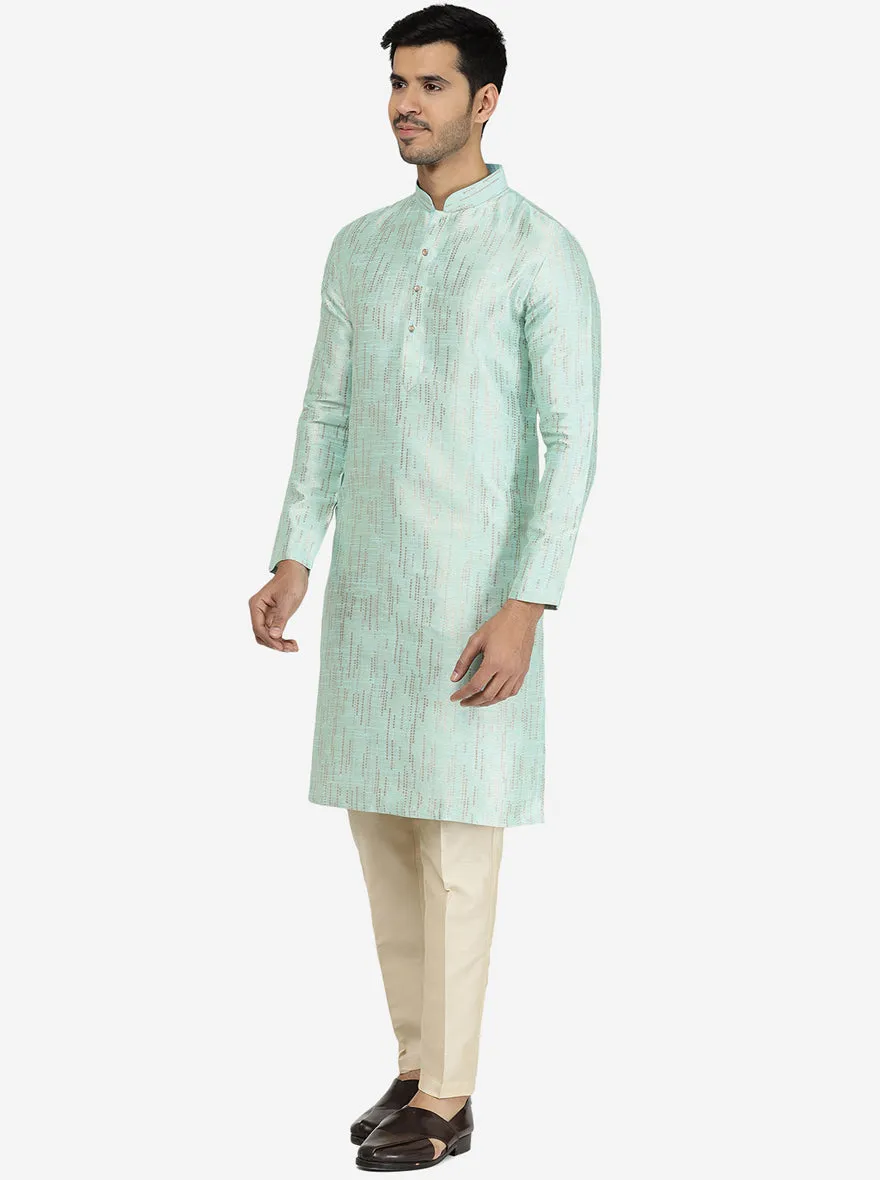 Trendy Royal Blue Self-Textured Kurta | The Kurta Company
