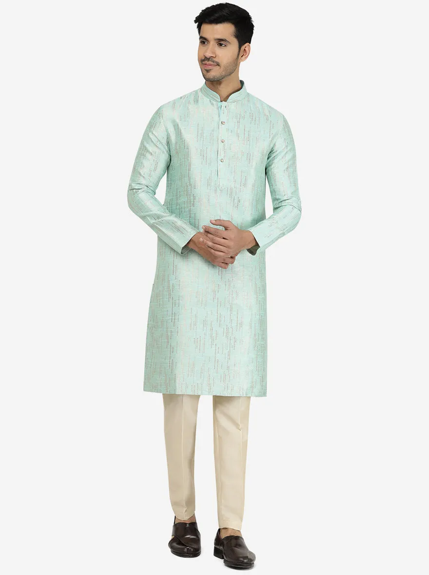 Trendy Royal Blue Self-Textured Kurta | The Kurta Company