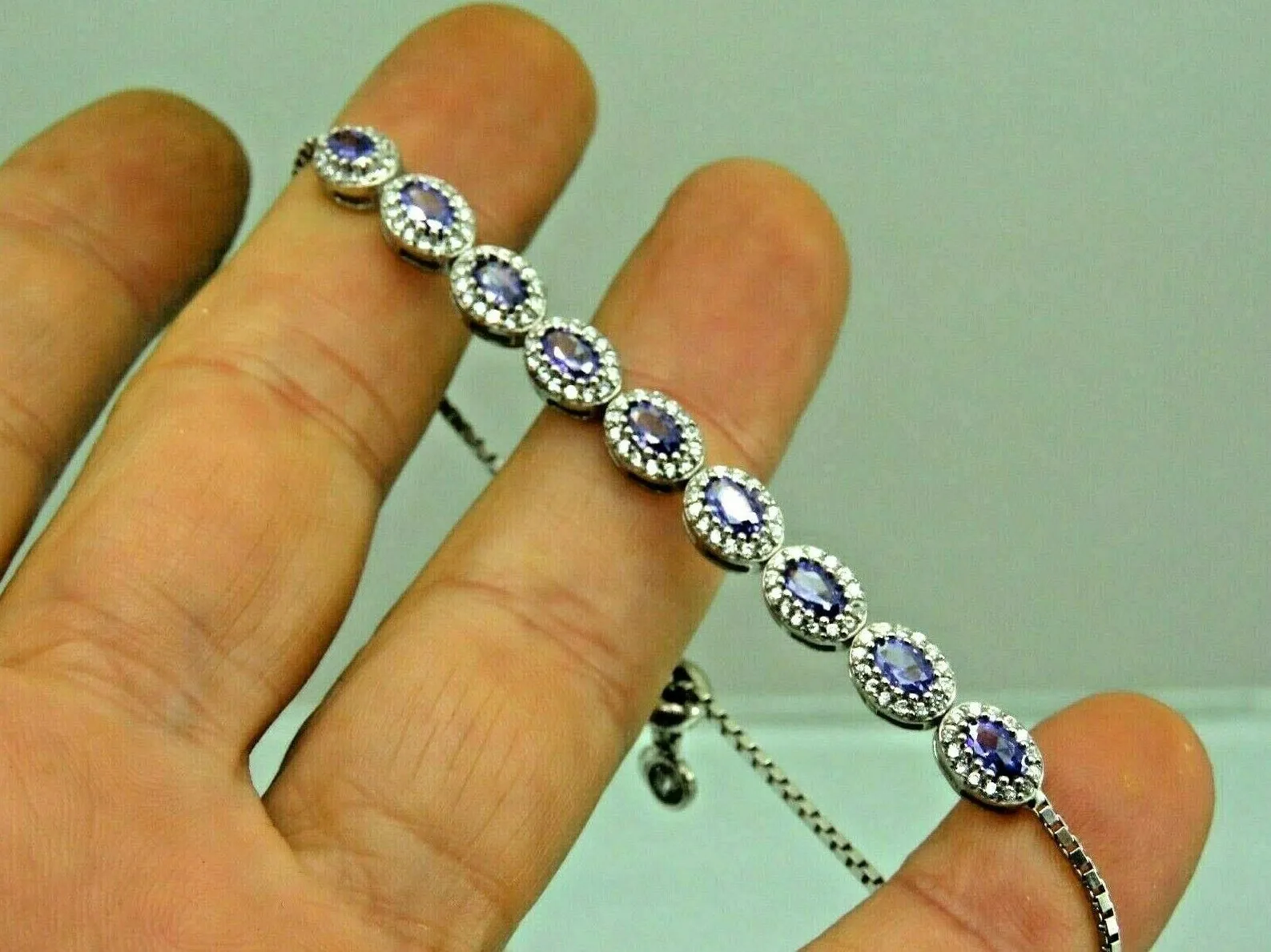 Turkish Handmade Jewelry 925 Sterling Silver Amethyst Stone Womens Bracelet