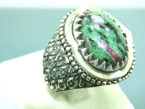 Turkish Handmade Jewelry 925 Sterling Silver Bloodstone Mens Rings